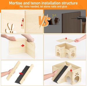 <span class=keywords><strong>Maison</strong></span> de Luxe Moderne Écologique en Bois de Grande Taille pour Petits Animaux : Lapins, Cochons d'Inde – Château, <span class=keywords><strong>Tour</strong></span> d'Escalade, Espace de Vie Hivernal - Product Image 2
