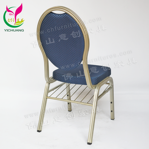 YC-ZL10-05 Blue Round Back Aluminum champagne <strong>Silver</strong> Hotel Banquet <strong>Chair</strong> - Product Image 6