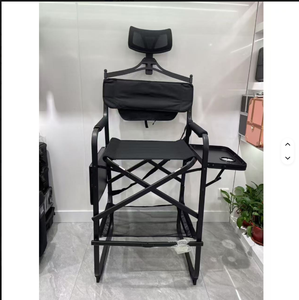 Sillas de Maquillaje para Profesionales, Silla de Director Plegable de Metal Portátil Mejorada para Maquilladores, Silla de Barbero con Reposacabezas - Product Image 1
