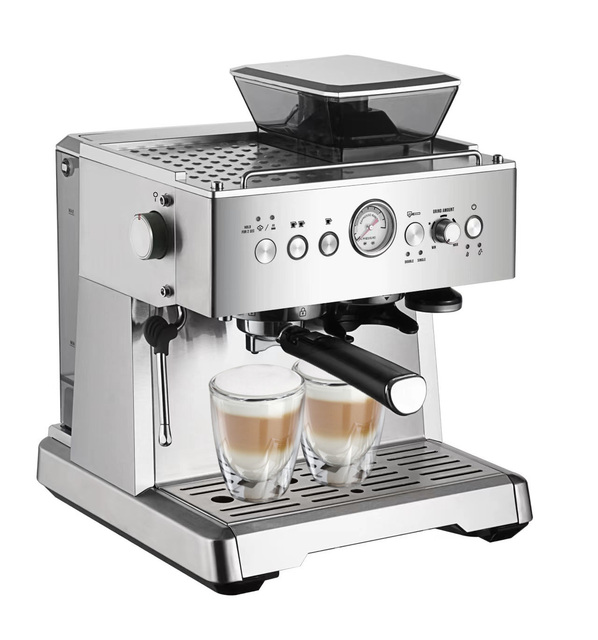 New Style Manual Semi Automatic Electric Smart Coffee Maker Espresso Machine with Grinding Function for Home Use Commercial