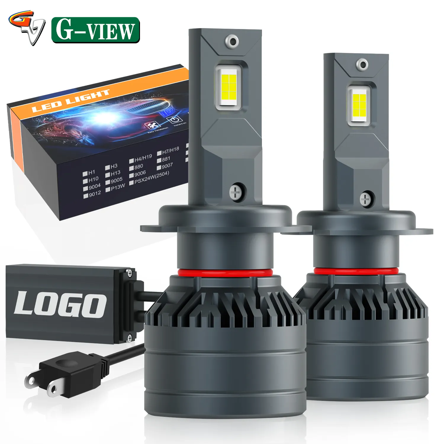 Gview g15 lâmpada led automotiva, 105w, alta potência, sistema de iluminação para carros, h18, h7, outros, acessórios, h7