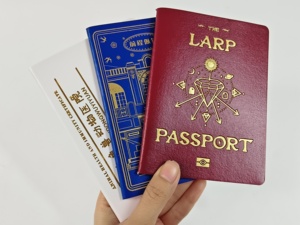 Carnet de passeport vierge personnalisé bleu, carnet de voyage, livre de collection d'autocollants pour enfants - Product Image 5