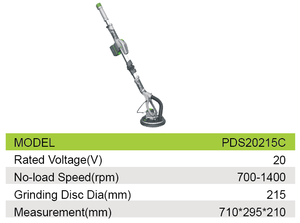 <span class=keywords><strong>Ponceuse</strong></span> à cloisons sèches industrielle sans fil rechargeable sur perche, à vitesse réglable et disques de ponçage, longue portée - Product Image 2