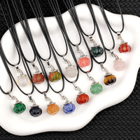 Amatista Calabaza Sombrero de bruja Colgante Halloween Fluorita Cuarzo Rosa Aventurina roja Piedra preciosa Brujería Joyería