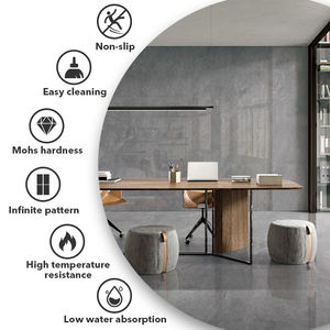 Azulejos de Pared Rectangulares de Porcelana Esmaltada Brillante, Piedra Sinterizada 1200x2400, Mármol Gris <span class=keywords><strong>Maya</strong></span>, Decoración de Lujo para Comedor, Hotel y Hogar, Losa de Pared - Product Image 4