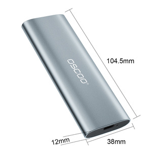 Caja de disco duro externo USB3.1 con carcasa para SSD M.2 NVMe SATA para almacenamiento móvil, color plateado - Product Image 4