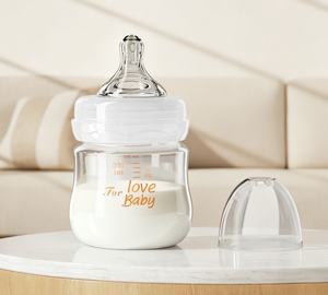 Biberón <span class=keywords><strong>de</strong></span> vidrio <span class=keywords><strong>de</strong></span> borosilicato <span class=keywords><strong>de</strong></span> 120ml con pezón anticólico, precio al por mayor - Product Image 5