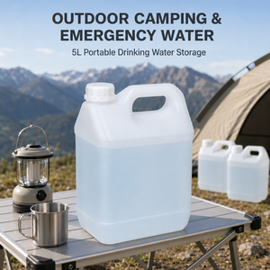 Bidon carré empilable de 5 L en PEHD, recyclable, de qualité alimentaire, sans BPA, pour l'<span class=keywords><strong>eau</strong></span> <span class=keywords><strong>potable</strong></span>, idéal pour le camping en extérieur et le stockage <span class=keywords><strong>d</strong></span>'urgence - Product Image 3