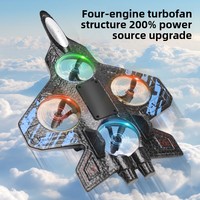 360 °   Avion de Chasse RC 6 Canaux en Mousse avec Lumières, Modèle Volant Télécommandé 2.4G en EPP pour Enfants