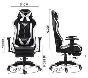 Chaises de jeu ergonomiques de luxe réglables en hauteur et pivotantes de haute qualité, modèle 5903 - Product Image 6
