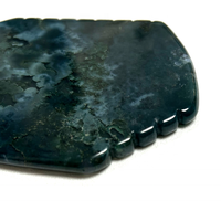 Outil Gua Sha en Agate Mousse Verte avec Fonction Musicale et Lifting Facial pour SPA, Thérapie des Points d'Acupression, Masseur de Beauté Sculpté à la Main