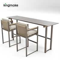 Ensemble de mobilier d'extérieur moderne pour hôtel, chaise de jardin de luxe pour café, tabourets de bar d'extérieur en aluminium imperméable pour villa