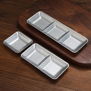 Stainless Steel Condiment Dish Rectangle Three Compartment For Dipping <b>Sauce</b> Hot Pot Snack Serving - Product Image 3