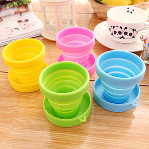 Wholesale Portable Silicone Retractable Folding Cup NO with Lid 200ML High Temperature Resistant Outdoor Travel Water - Product Image 3
