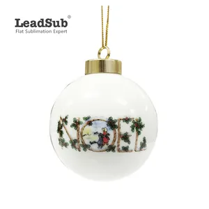 Leadsub-Bola de cerámica para decoración de árbol de Navidad, adorno colgante de fiesta, adorno de gota, adornos de cerámica de Navidad