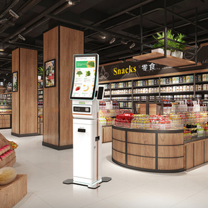 Tự đặt hàng hóa đơn Màn hình cảm ứng 23.6inch màn hình cảm ứng thanh toán tiền mặt Hệ thống thanh toán nhà hàng <span class=keywords><strong>kiosk</strong></span> - Product Image 2