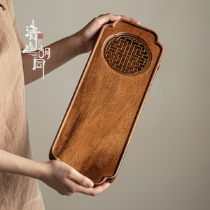 Chinese Style Walnut Wood <b>Tea</b> <b>Tray</b> With Drainage For Kung Fu <b>Tea</b> Set Small Household Use - Product Image 3