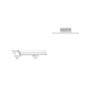 DB Ecco 31,5 \ "Estantes flotantes anchos Juego de 2 para decoración de pared de dormitorio Almacenamiento de baño Exhibición de libros - Product Image 3