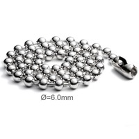 Chaîne de perles en acier inoxydable 304 de 3,2 mm de longueur personnalisée, cadeau chrétien classique pour étiquettes de vêtements et colliers