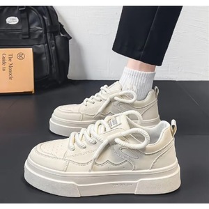 Versatile Men's Casual Sports Board <b>Shoes</b> Thick-Soled <b>White</b> <b>Leather</b> New Popular Waterproof Trendy Design Mesh for Spring Winter - Product Image 3