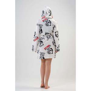 Bata corta con capucha de forro polar para mujer con bolsillos, sudaderas cómodas - Product Image 1