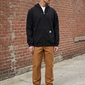 Men's Brown Zip Up <b>Hoodie</b> <b>Sherpa</b> <b>Lined</b> Hooded Sweatshirt Regular Fit Casual Jacket - Product Image 4
