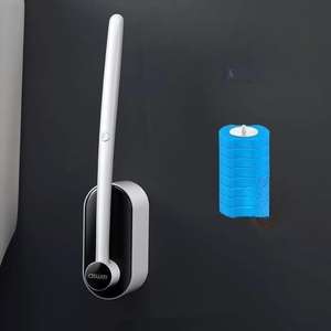 Offre Spéciale 8 pièces tête éponge sans angle mort ensemble de brosse de toilette jetable avec liquide de nettoyage autonome brosse de nettoyage de toilette - Product Image 1