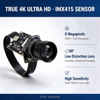 Modul Kamera IMX415 8MP 4K USB 3.0 Tipe-C UVC Tanpa Driver Kabel Fleksibel FPC Webcam Distorsi Rendah 80 untuk Visi Mesin Kios
