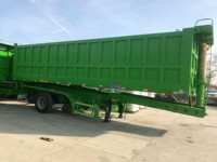 Semi-remorque à benne basculante de haute qualité à 3 essieux, hydraulique, 60 tonnes, 3 essieux, benne arrière, remorque à benne basculante de 30, 35, 40 mètres cubes à vendre