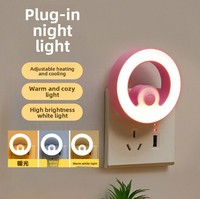 Veilleuse LED en forme de cœur de dessin animé avec bouton en verre, à brancher, pour chevet et chambre, idéale pour l'allaitement, directement de l'usine transfrontalière