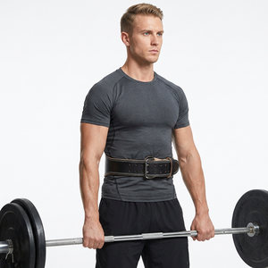 High Quality Cowhide Heavy Duty Plus Size Gym Training <b>Belts</b> Buckle Non-Slip Comfortable Adjustable Back Support Most Demanded - Product Image 1