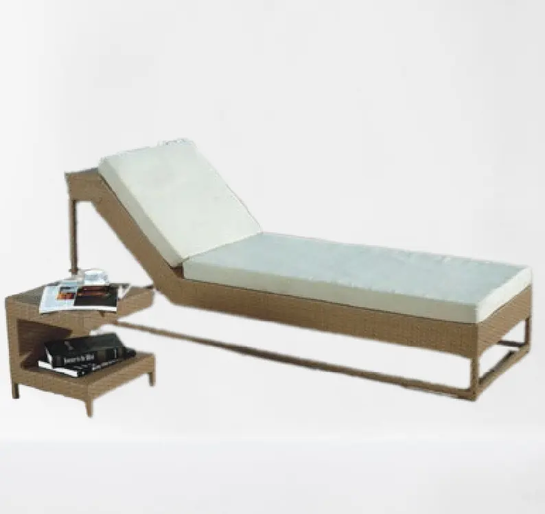 Patio đồ nội thất thiết lập vườn mây wicker ngoài trời Chaise phòng chờ nhôm bãi biển Lounger khách sạn hồ bơi Lounger