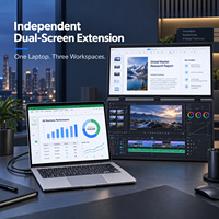 Moniteur de jeu portable USB-C de 18,5 pouces jusqu'à 120 Hz, double écran 1080P FHD IPS avec mini pour ordinateur portable PC
