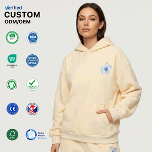 Set 2 Pezzi Personalizzato Oversize da <span class=keywords><strong>Donna</strong></span>: <span class=keywords><strong>Felpa</strong></span> con Cappuccio e Pantaloni Jogger in Pile Pesante, Tuta Casual per <span class=keywords><strong>Donna</strong></span> - Product Image 1