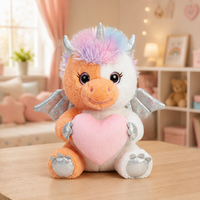 Peluche de dragon mignonne, jouet en peluche kawaii avec des ailes, cadeau de la Saint-Valentin