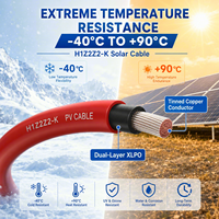 Hochwertiges 4mm 6mm 10mm DC PV Solarkabel XLPO-Isolierung 10/12 AWG 1500V Verzinnter Kupferdraht H1Z2Z2-K 4mm2 IP68