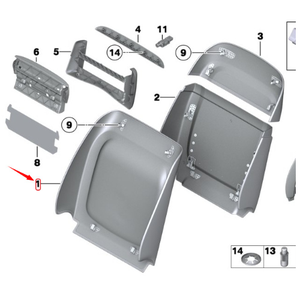 Pannello Posteriore del Sedile OEM 52107232090 in Colore Marrone Rossastro per BMW <span class=keywords><strong>Serie</strong></span> 7 F18 F02 F07 - Product Image 4