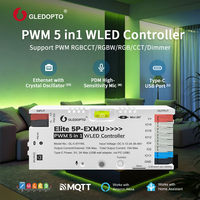 2026 Gledopto Elite ESP32 PWM 5 in 1 Pengontrol WLED Mendukung Lima Mode Strip Lampu PWM Tegangan Input DC 5-48V(15A)