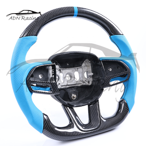 Volante de Cuero Azul con Fibra de Carbono para <span class=keywords><strong>Dodge</strong></span> <span class=keywords><strong>Charger</strong></span> Challenger Durango JEEP SRT Trackhawk Magnum 2005-2020 - Product Image 3
