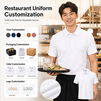 Uniforme de Trabajo Personalizado para Restaurante, Camiseta Polo de Color Sólido para Hombre, Uniforme para Personal de Servicio de Alimentos al por Mayor con Logotipo OEM