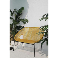 Fauteuil d'extérieur en rotin tressé Acapulco, empilable, moderne, en métal, pour la détente en plein air - Vente en gros