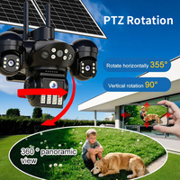 Caméra de sécurité extérieure solaire VESAFE à 3 objectifs grand angle, sans fil, PTZ, IP65, audio bidirectionnel, vision nocturne, stockage sur le cloud, application OKAMPRO