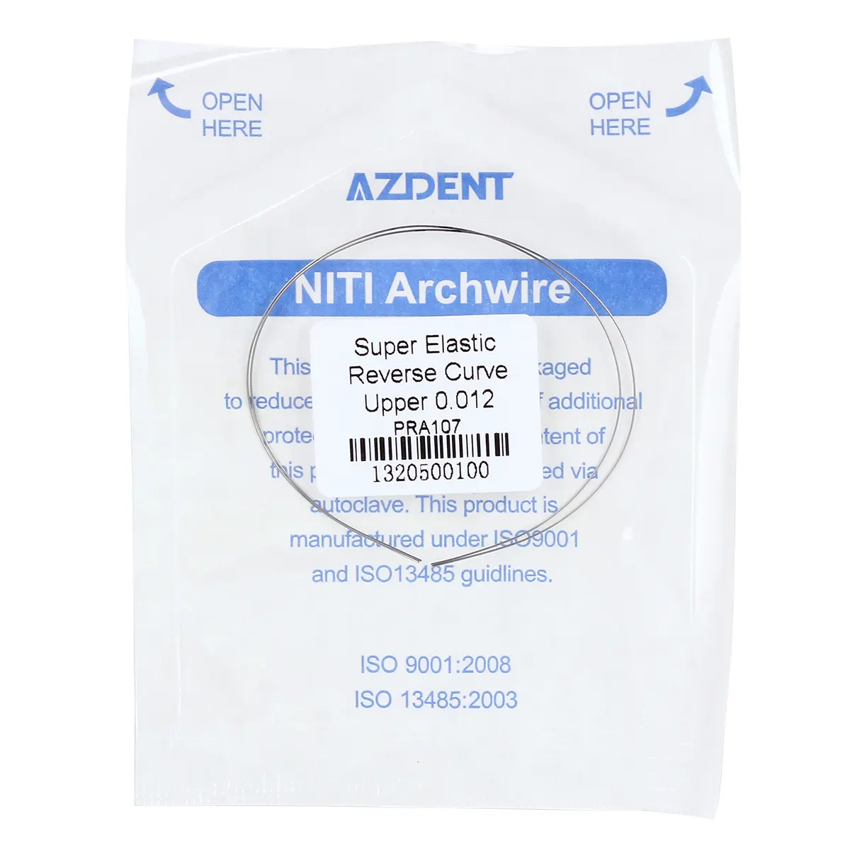 AZDENT baitra-fil dentaire, pour supports, 50 pièces, fil orthodontique à courbe inversée, niti