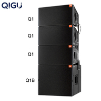 Sistema de sonido PA profesional con altavoz line array dual de 10 pulgadas y subwoofer de 18 pulgadas, sensibilidad de 96dB, para escenarios y conciertos.