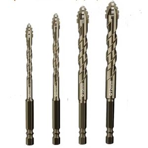 Four-<b>Edged</b> Serrations Drill Bit Set Drilling <b>Tools</b> for Glass Tile and Concrete 6/8/10/12mm Multifunction Drill Bit Set <b>Tools</b> - Product Image 6