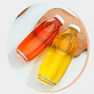 Vente en gros de flacon plat vide de 250ml 350ml 500ml bouteille en verre de jus de fruit frais de café infusé à froid avec couvercles bouteille de boisson de vin de whisky - Product Image 4