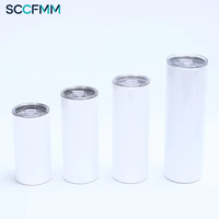 Bouteille isotherme droite vierge pour sublimation SCCFMM, en acier inoxydable, pour impression par transfert thermique de logo