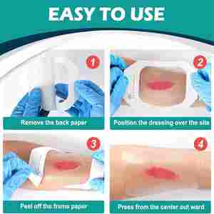 IV <span class=keywords><strong>Cannula</strong></span> fiksasi balutan Film transparan 4 "X 4.75" kotak 30 perban tahan air untuk berenang, mandi, luka - Product Image 6