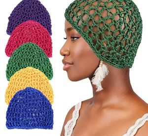 Bonnet de nuit en maille tissée douce pour femme, bonnet de sommeil en <span class=keywords><strong>crochet</strong></span>, snood, turban fait main - Product Image 1