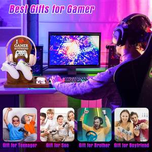 Support <span class=keywords><strong>pour</strong></span> casque en bois, support <span class=keywords><strong>pour</strong></span> manette, accessoires de bureau <span class=keywords><strong>pour</strong></span> joueurs, cadeaux de jeu <span class=keywords><strong>pour</strong></span> <span class=keywords><strong>PC</strong></span>, accessoires <span class=keywords><strong>pour</strong></span> écouteurs, rangement <span class=keywords><strong>pour</strong></span> casque - Product Image 6